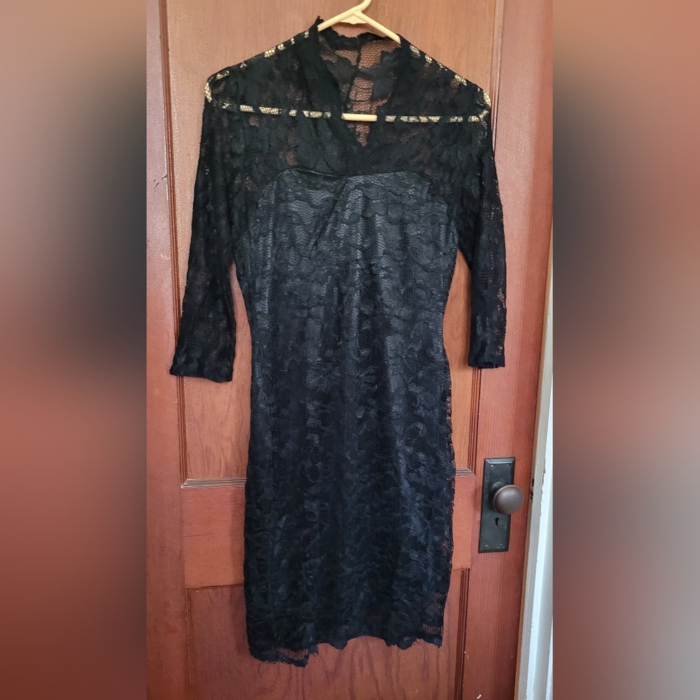 Woman's Black lace Dress size large.
